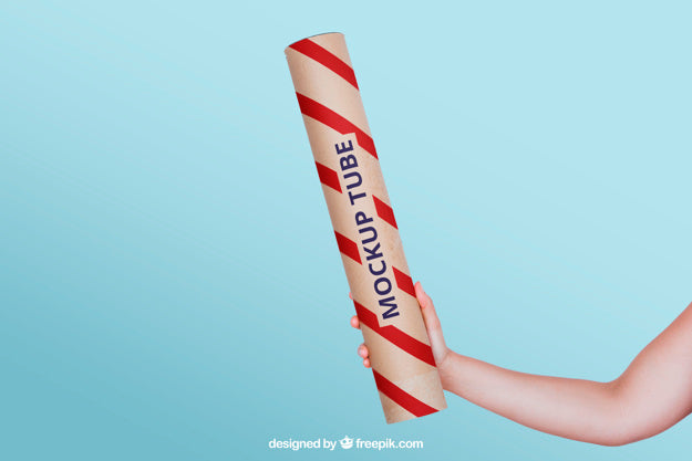 Red Tube Mockup Psd