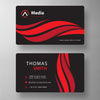 Red Wavy Professional Psd Visit Card Psd