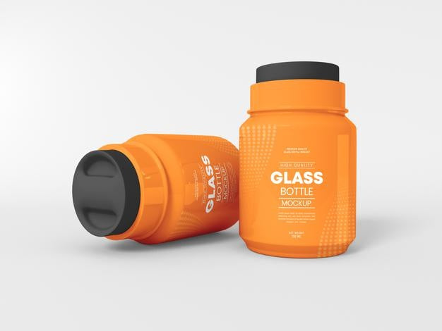Reflective Glass Bottle Branding Mockup Psd