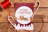 Reindeer And Sugar Canes Mock-Up Top View Psd