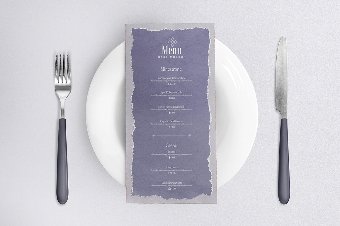 Restaurant Menu Card Mockup