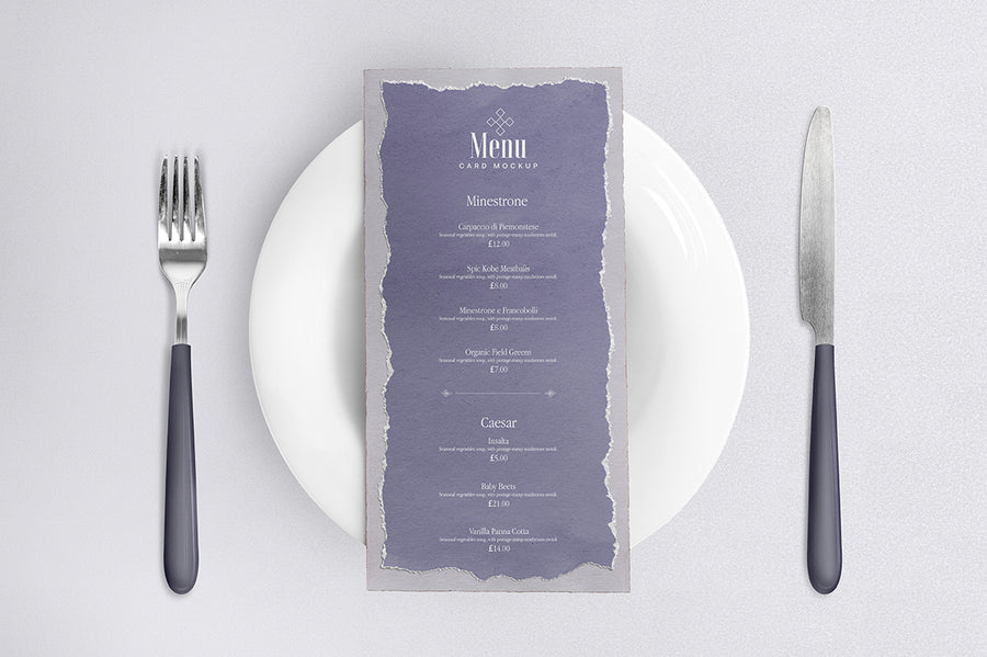 Restaurant Menu Card Mockup