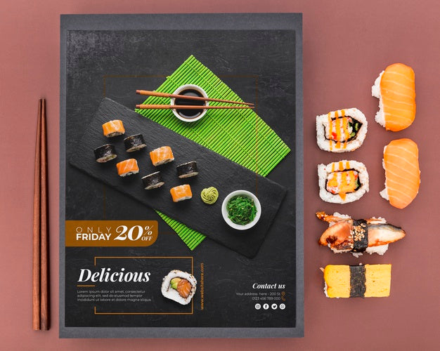 Restaurant Menu Concept Mock-Up Psd