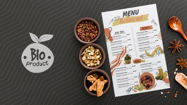 Restaurant Menu Concept Mock-Up Psd