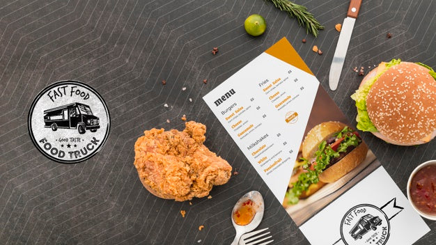 Restaurant Menu Concept Mock-Up Psd