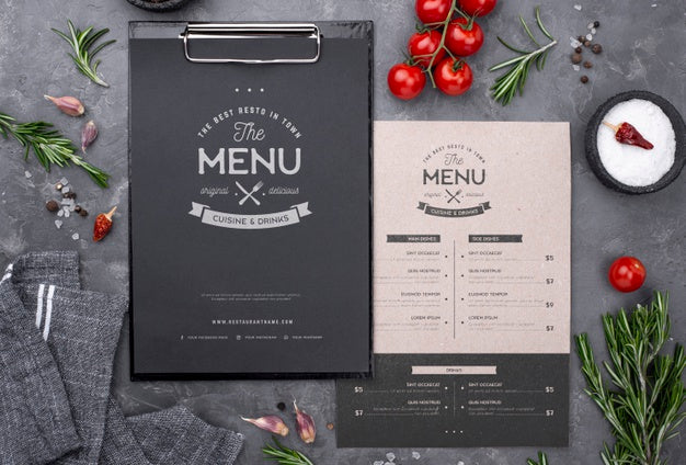 Restaurant Menu Concept Mock-Up Psd