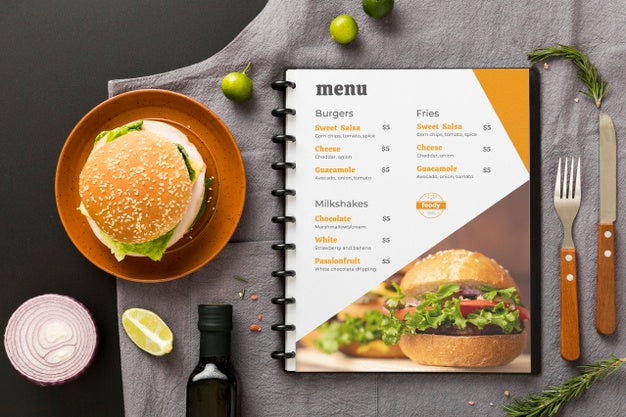 Restaurant Menu Concept Mock-Up Psd