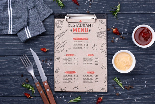 Restaurant Menu Concept Mock-Up Psd