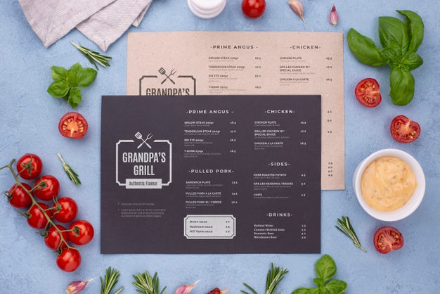 Restaurant Menu Concept Mock-Up Psd