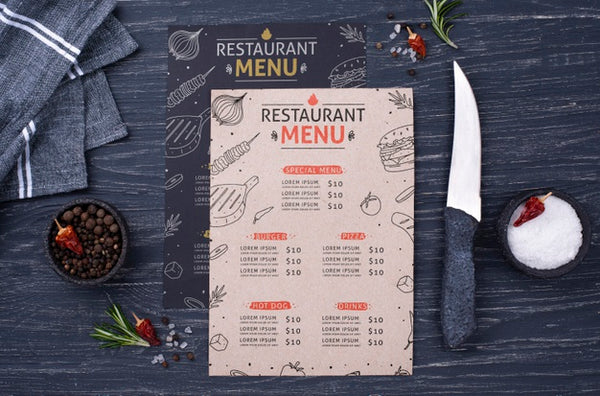 Restaurant Menu Concept Mock-Up Psd - Mockup Hunt