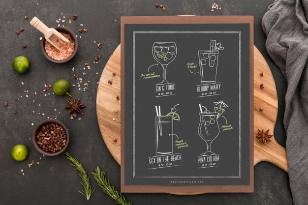 Restaurant Menu Concept Mock-Up Psd