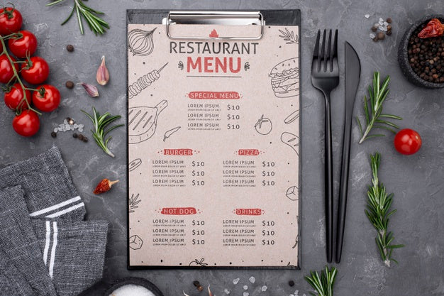 Restaurant Menu Concept Mock-Up Psd