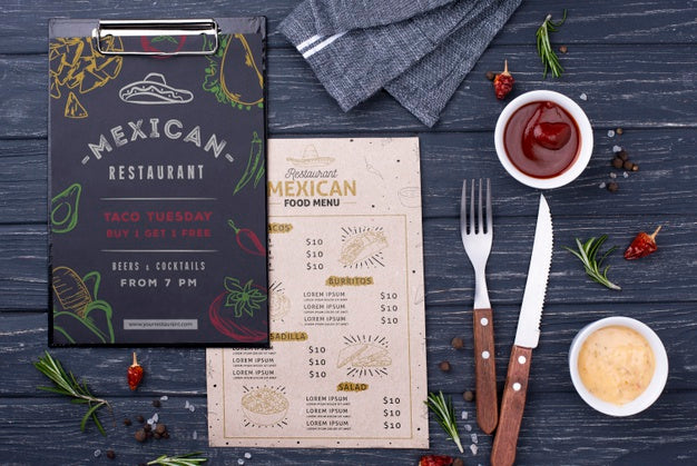 Restaurant Menu Concept Mock-Up Psd