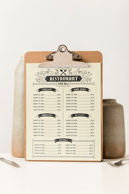 Restaurant Menu Concept Mock-Up Psd