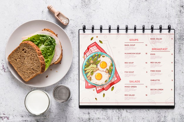 Restaurant Menu Concept Mock-Up Psd
