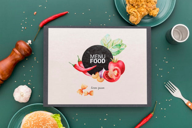 Restaurant Menu Concept Mock-Up Psd