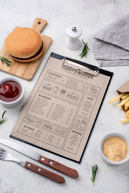 Restaurant Menu Concept Mockup Psd