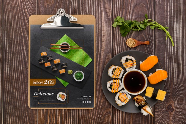 Restaurant Menu Concept Mockup Psd