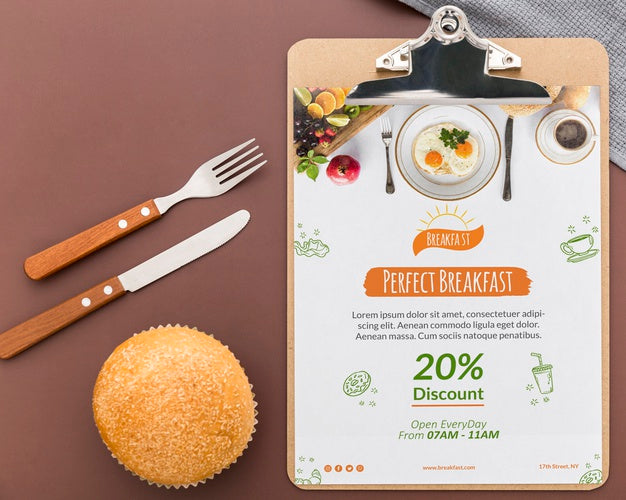 Restaurant Menu Concept Mockup Psd