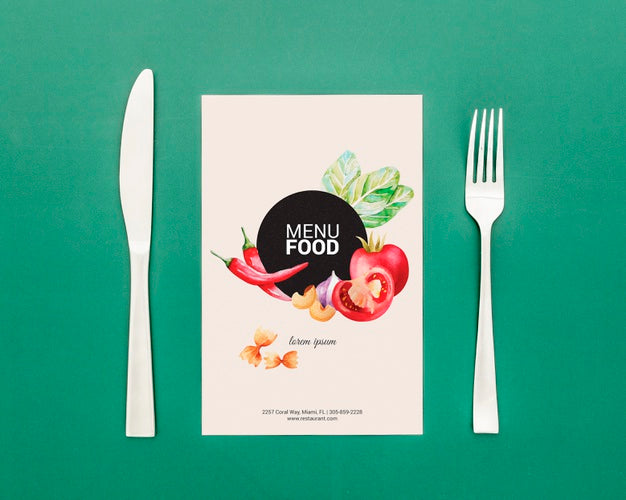 Restaurant Menu Concept Mockup Psd