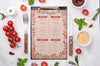 Restaurant Menu Concept Mockup Psd