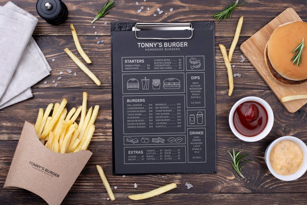Restaurant Menu Concept Mockup Psd