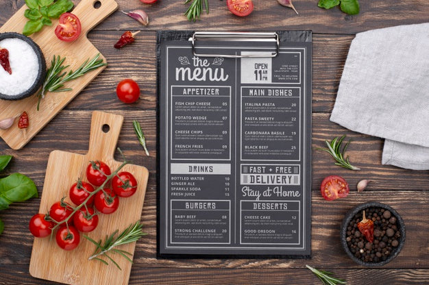 Restaurant Menu Concept Mockup Psd