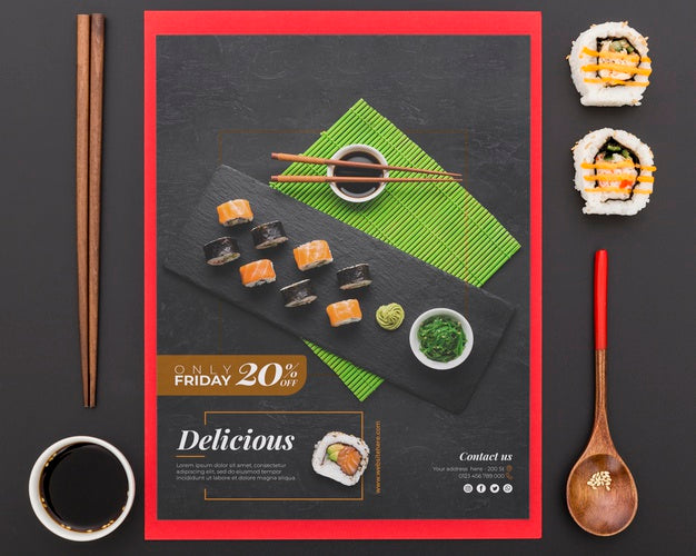 Restaurant Menu Concept Mockup Psd