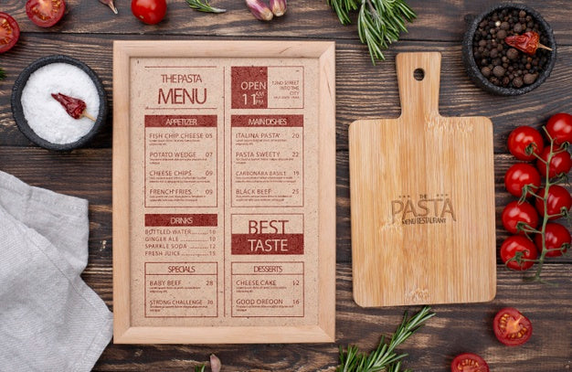 Restaurant Menu Concept Mockup Psd