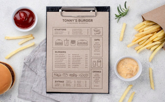 Restaurant Menu Concept Mockup Psd