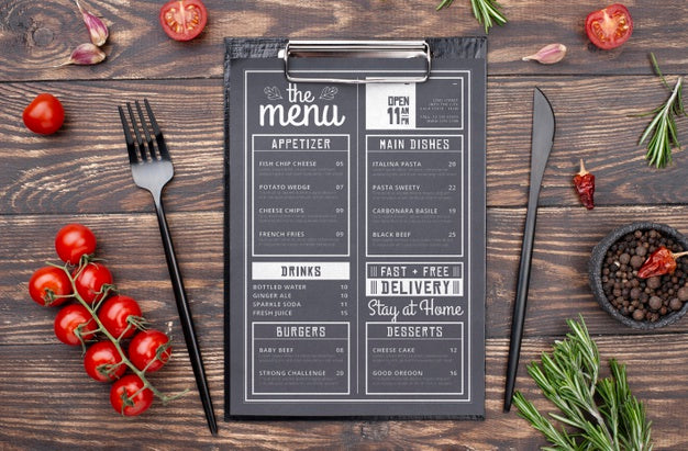 Restaurant Menu Concept Mockup Psd