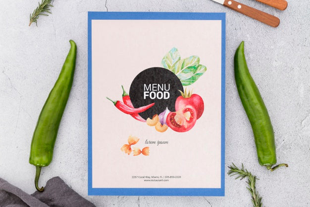 Restaurant Menu Concept Mockup Psd