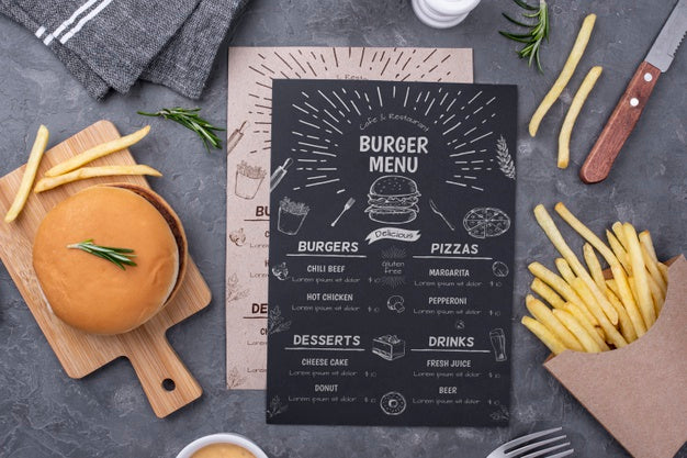 Restaurant Menu Concept Mockup Psd