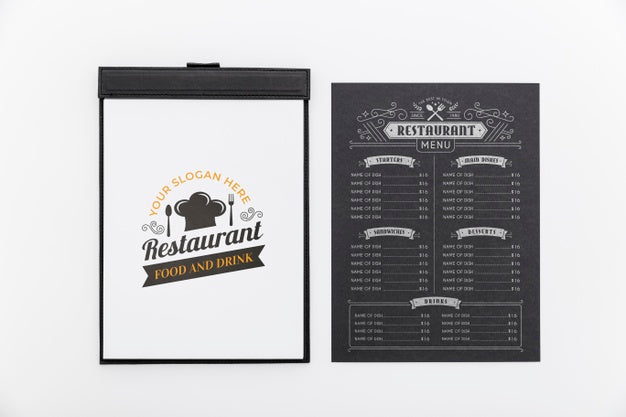 Restaurant Menu Concept Mockup Psd