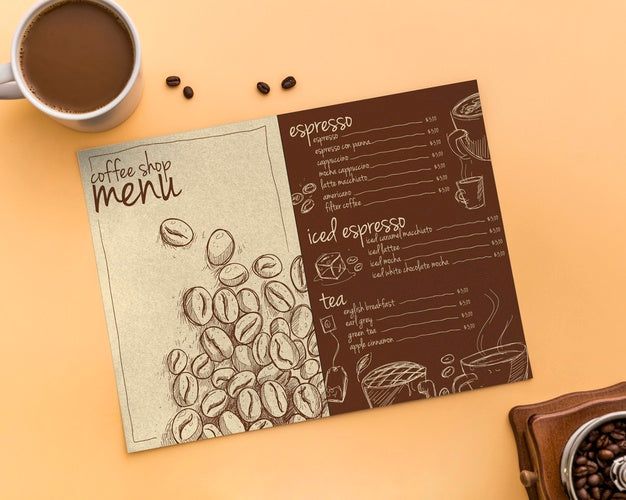 Restaurant Menu Concept Mockup Psd