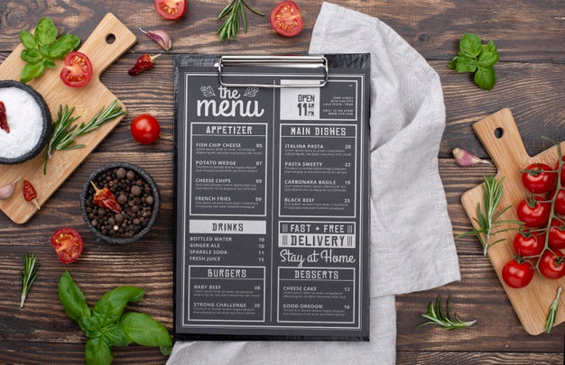 Restaurant Menu Concept Mockup Psd