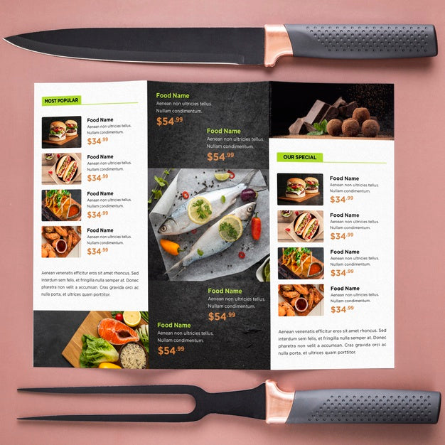 Restaurant Menu Concept Mockup Psd