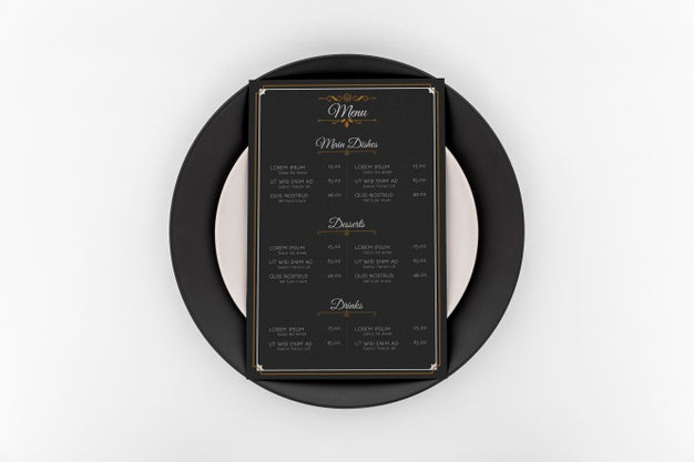Restaurant Menu Concept Mockup Psd