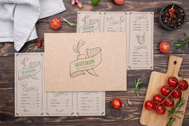 Restaurant Menu Concept Mockup Psd