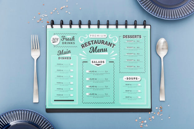 Restaurant Menu Concept Mockup Psd
