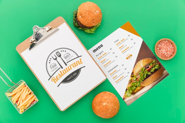 Restaurant Menu Concept Mockup Psd