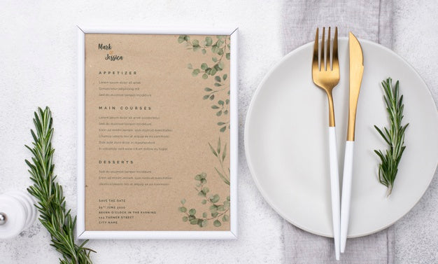 Restaurant Menu Concept Mockup Psd