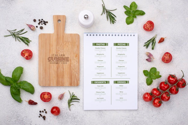Restaurant Menu Concept Mockup Psd