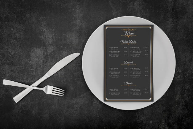 Restaurant Menu Concept Mockup Psd