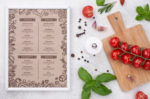 Restaurant Menu Concept Mockup Psd
