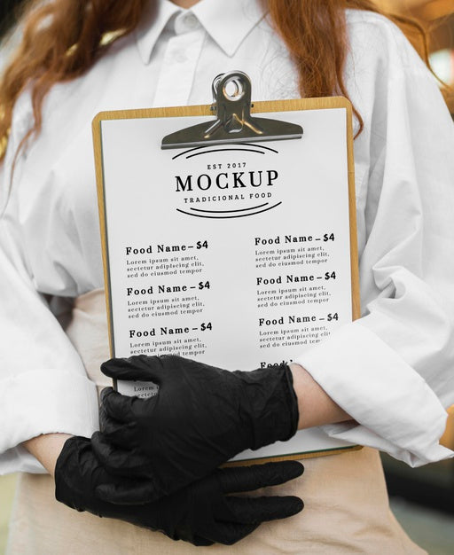 Restaurant Menu Mock-Up On Clipboard Psd
