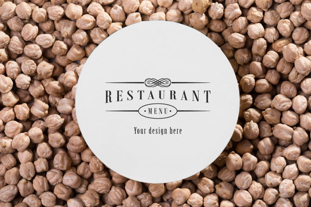Restaurant Menu Mock-Up With Chickpeas Psd