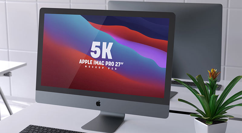 Retina 5K Apple Imac Pro 27 Inches Mockup Psd