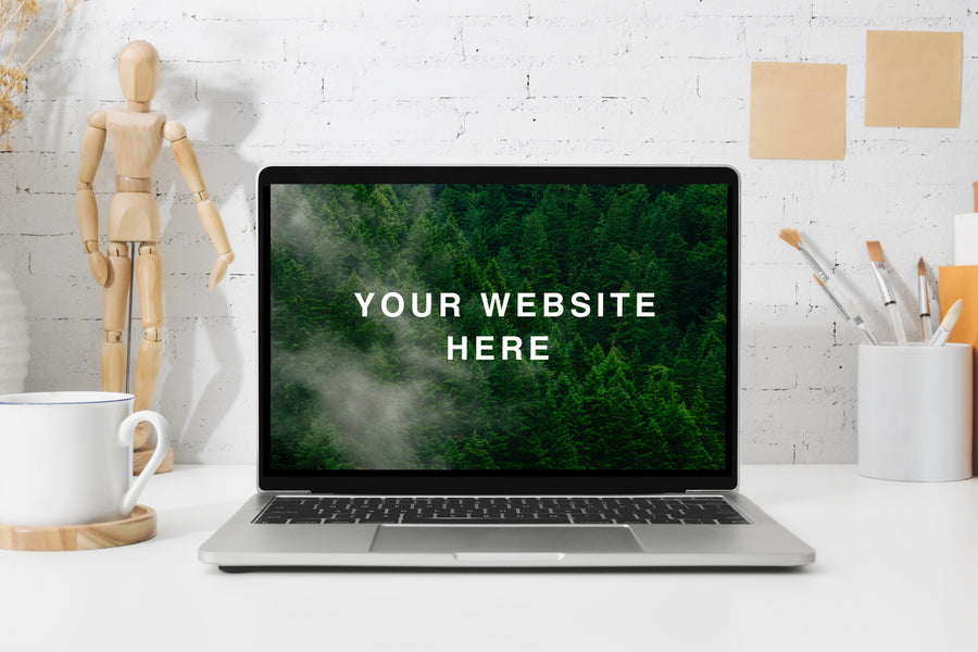 Retina Macbook Workspace Mockup