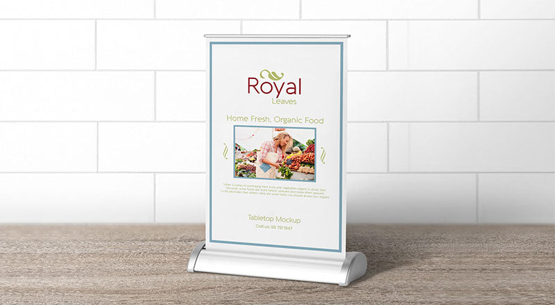 Retractable Tabletop Menu Mockup Psd